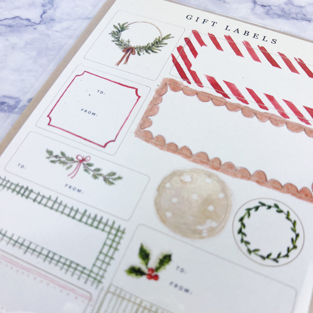 Holiday Gift Label Sticker Sheets