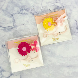 Daisy and Bow Straw Toppers