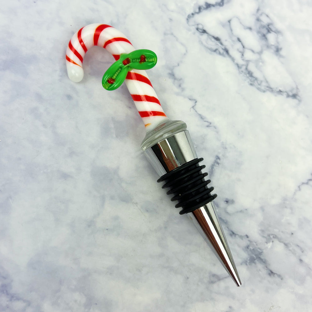 Holiday Glass Wine Stopper