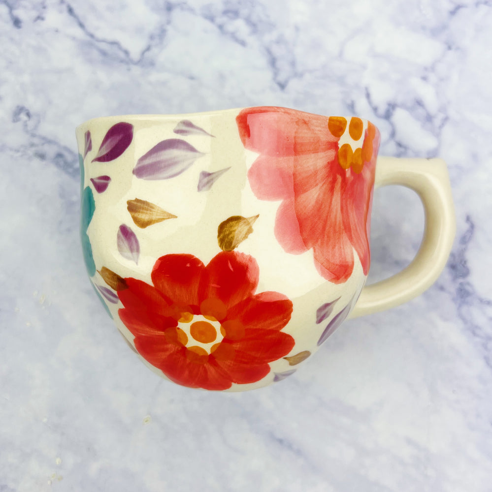 Hand Painted Bright Floral Mug