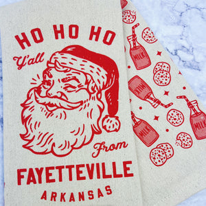 Santa Greetings from Fayetteville Tea Towel