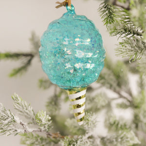 Glass Cotton Candy Ornament