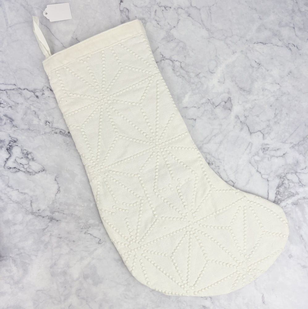 Ivory Embroidered Stocking