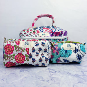 Wildflower Patch Quilted Cosmetic Bag