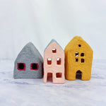 Hand Painted Paper Mache Houses