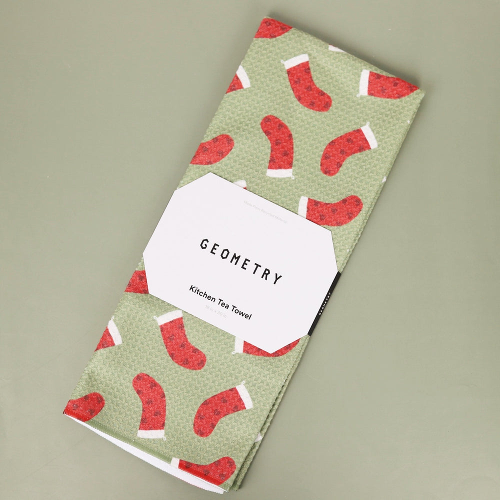 Heart Stockings Tea Towel