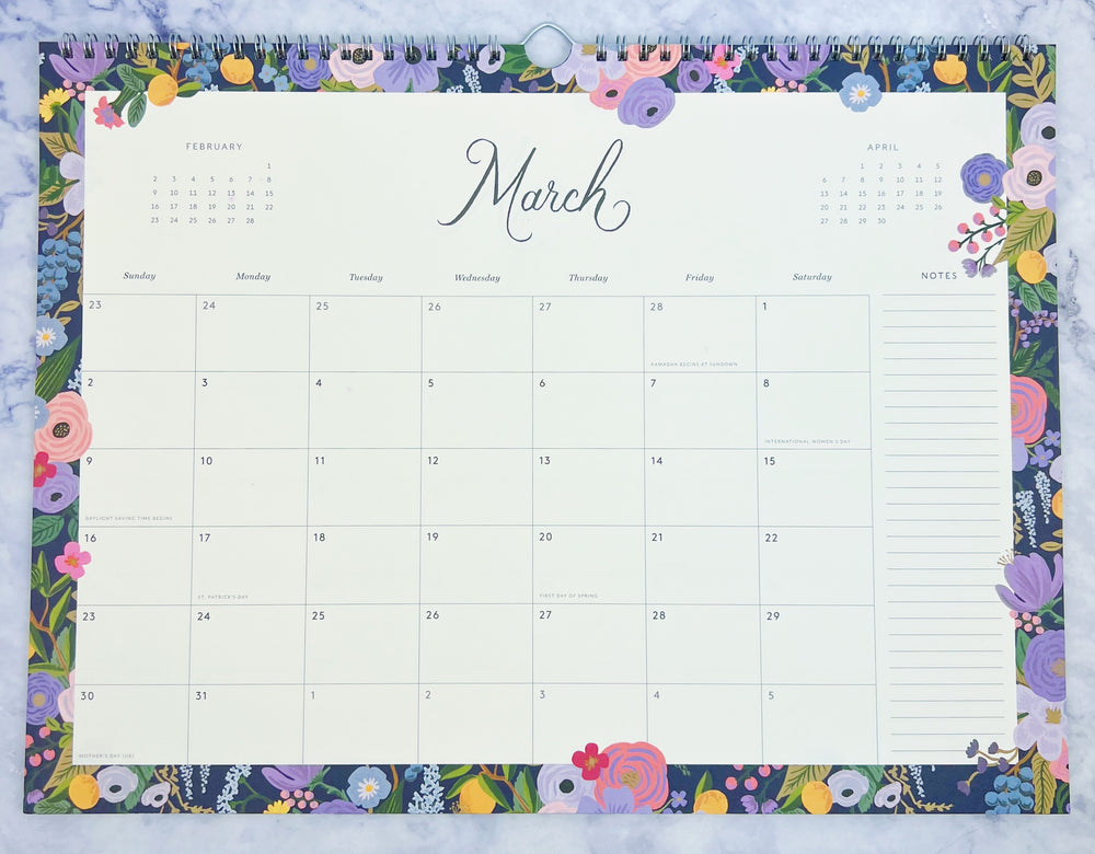 2025 Floral Appointment Wall Calendar