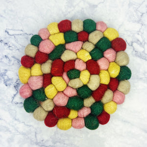 Festive Holiday Wool Trivet