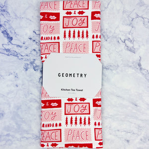 Festive Holiday Geometry Tea Towels