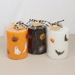 Handpainted Halloween Pillar Candle