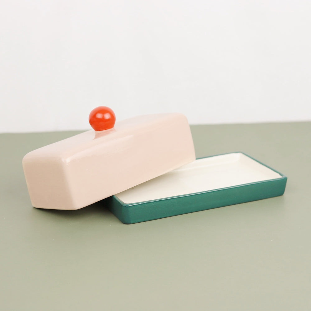 Multicolored Butter Dish