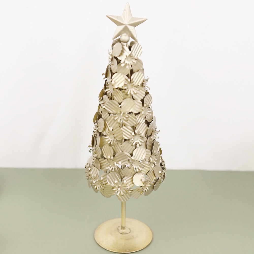 Metal Christmas Tree With Flowers