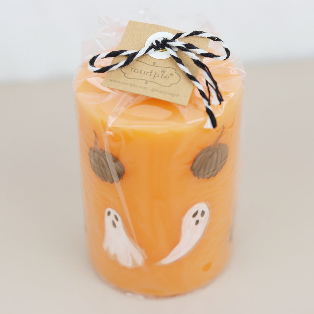 Handpainted Halloween Pillar Candle