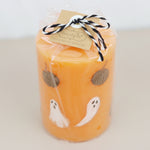 Handpainted Halloween Pillar Candle