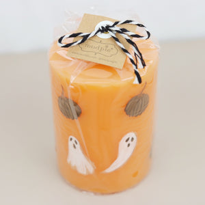 Handpainted Halloween Pillar Candle