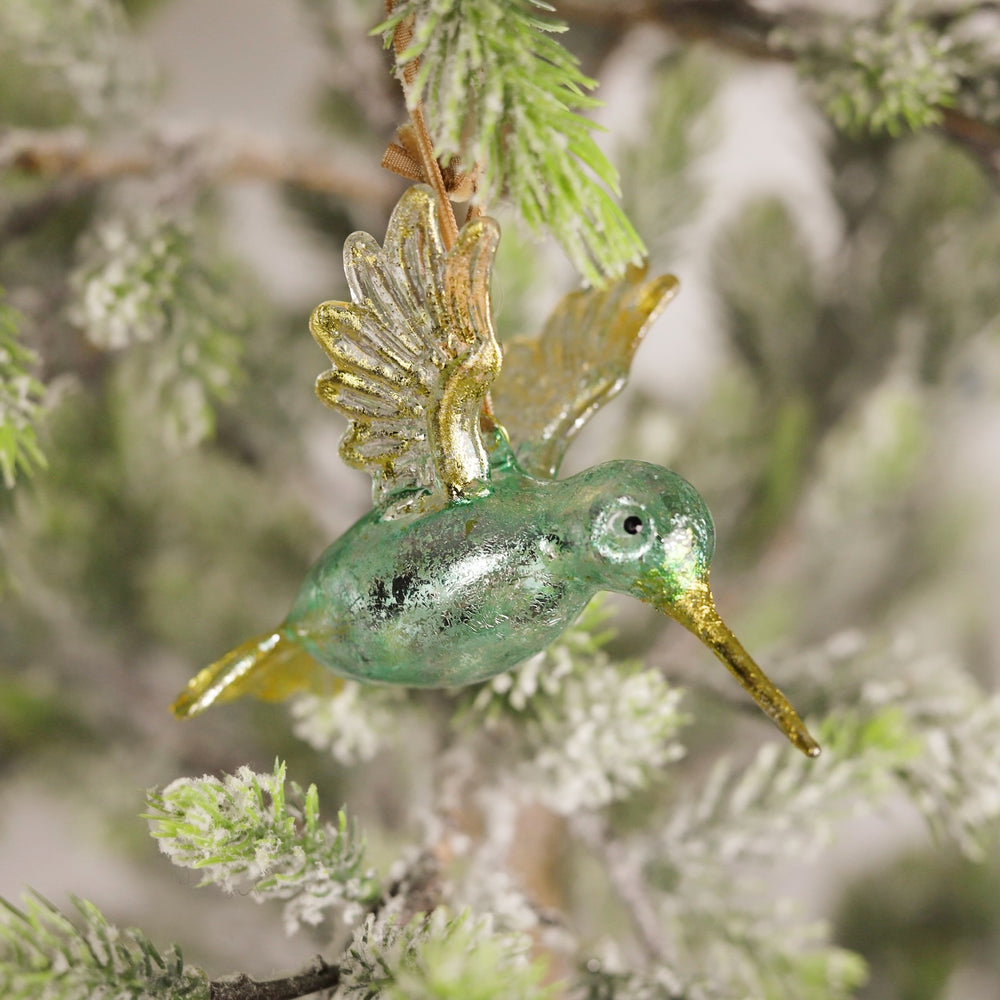 Glass Hummingbird Ornament