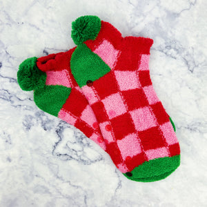 Holiday Pom Pom House Socks