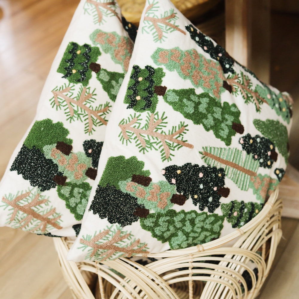 Embroidered Tree Pillow