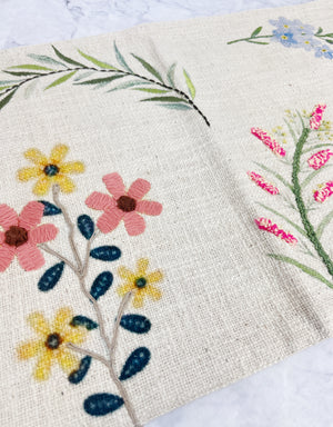 Embroidered Floral Table Runner