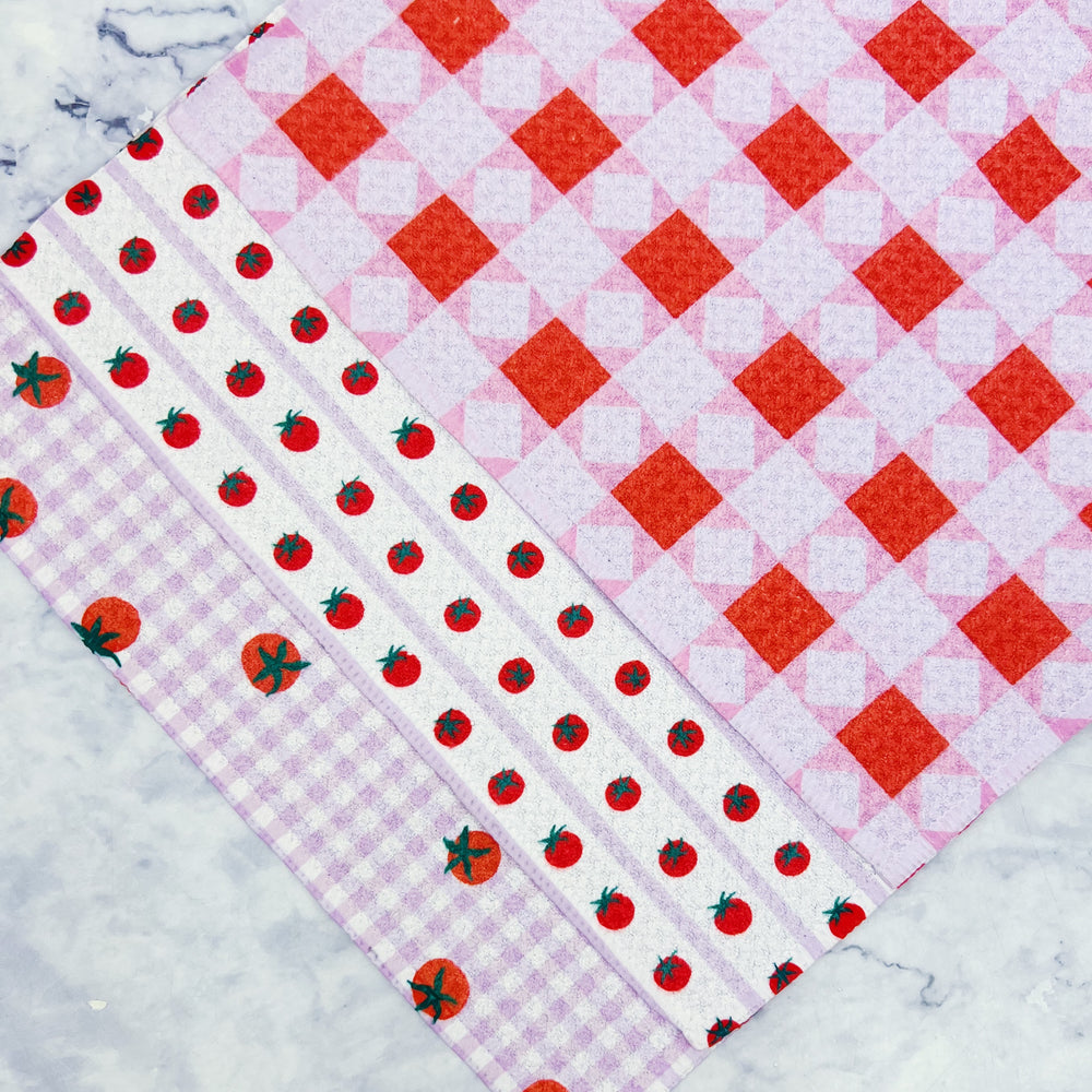 Quilt Tomato Harvest Recycled Dishcloth Set