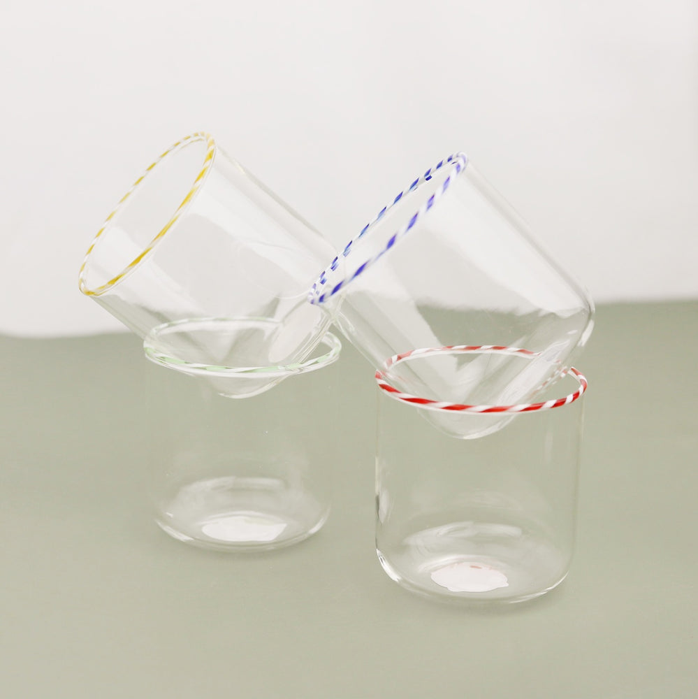 Striped Rim Holiday Glassware