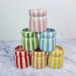 Hand Painted Striped Candle