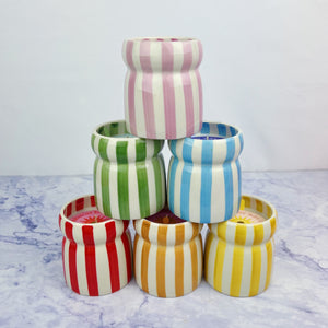 Hand Painted Striped Candle