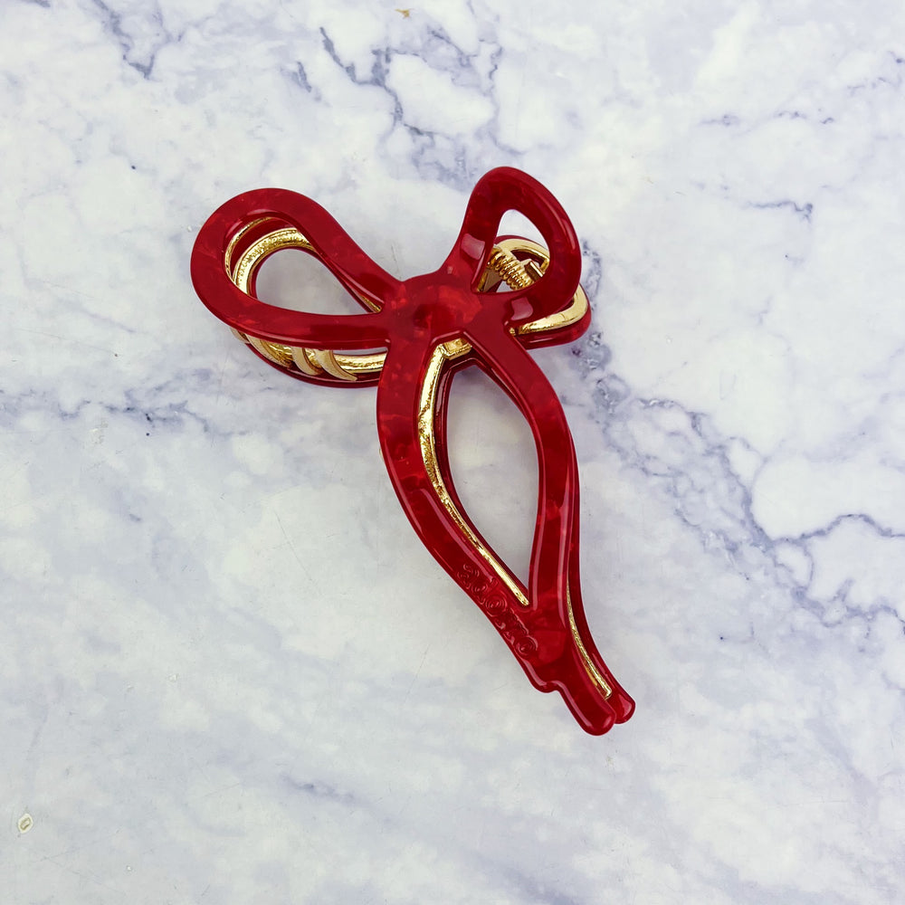 Ribbon Bow Claw Clip