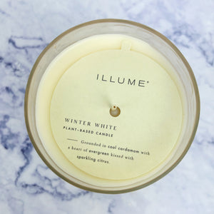 Winter Frosted Baltic Glass Candle