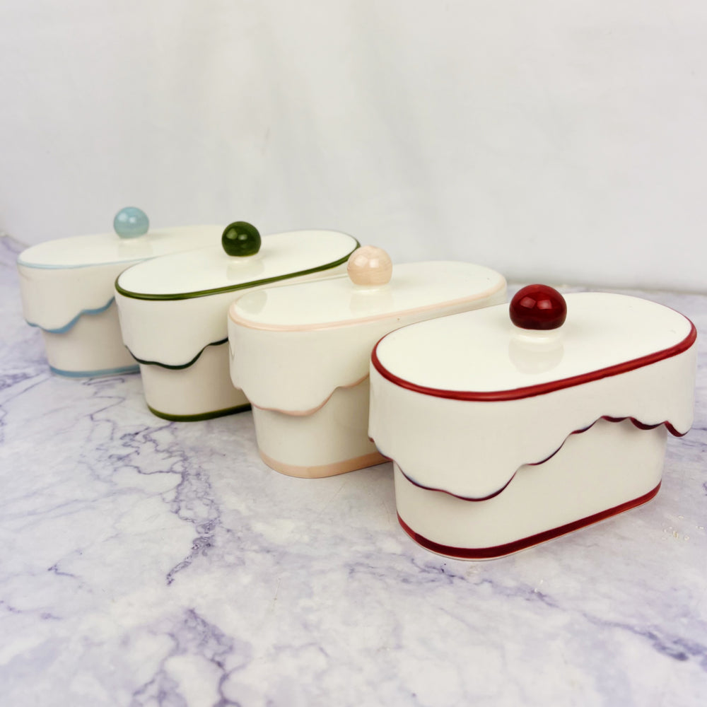 Cherie Porcelain Ceramic Candle with Colored Accents
