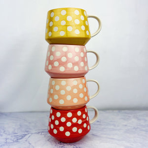 Hand Painted Polka Dot Mugs