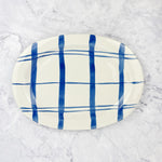 Blue Lined Oval Platter