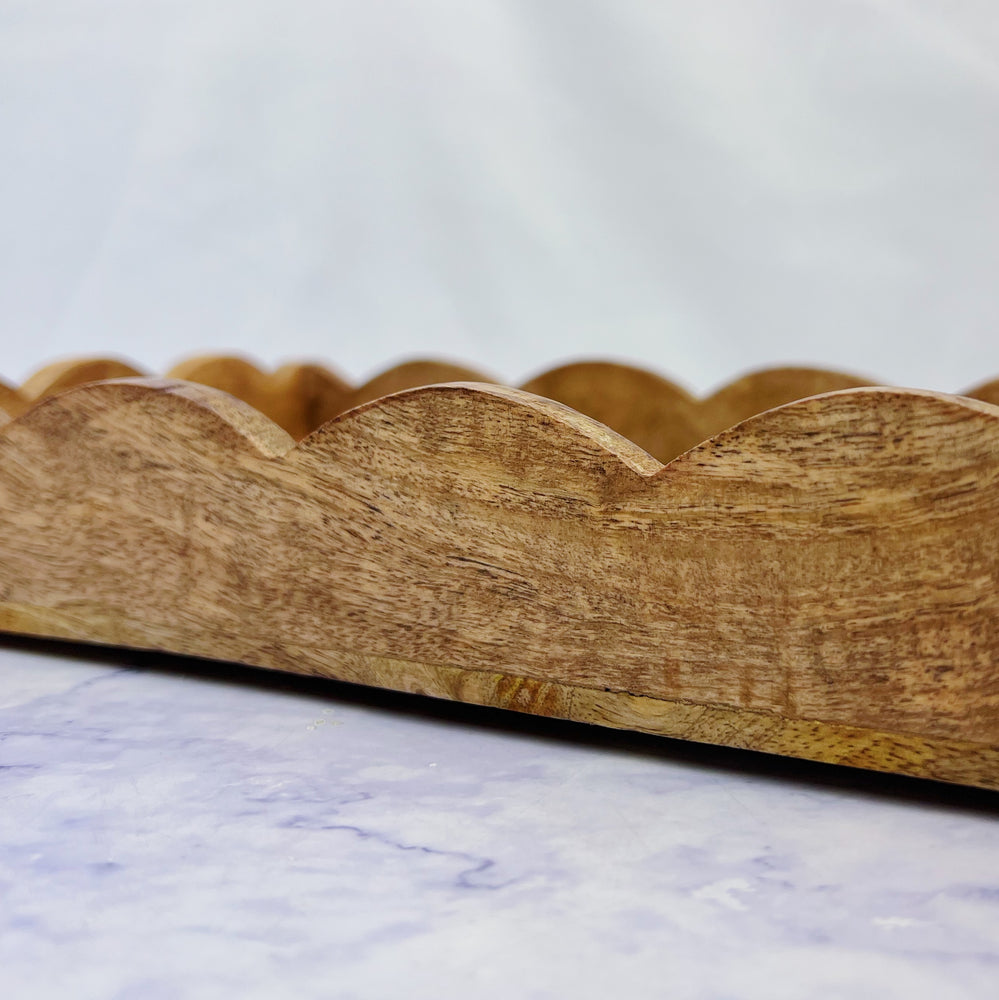 Scalloped Wood Tray