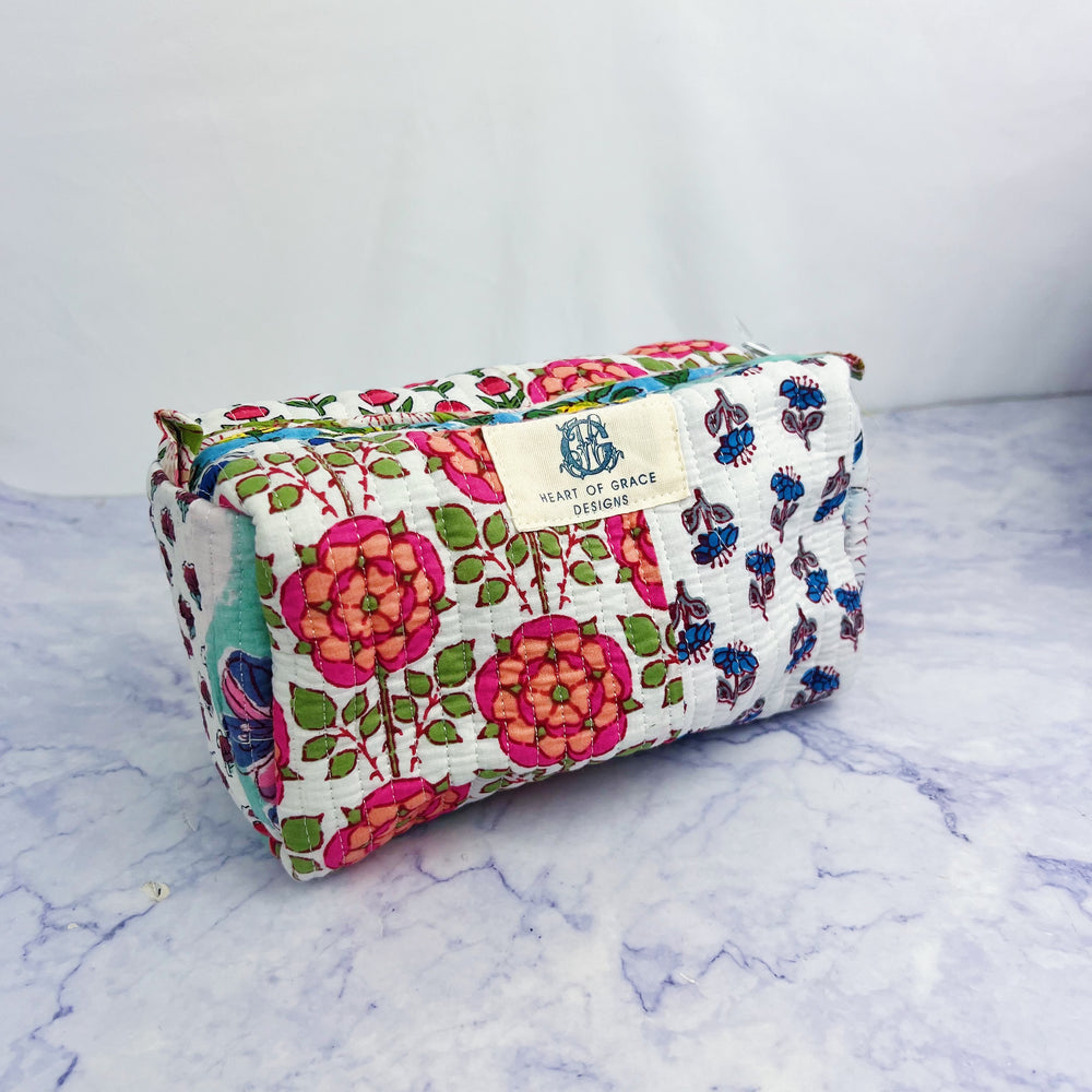 Wildflower Patch Quilted Cosmetic Bag