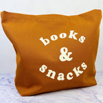 Books and Snacks Canvas Tote Bag