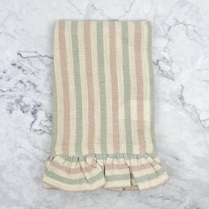 Multi-Colored Ruffle Striped Tea Towel