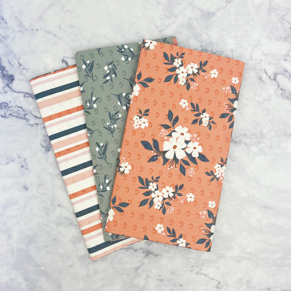 Coral and Navy Reusable Paper Towel Set