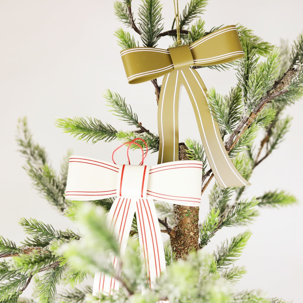 Painted Metal Bow Ornaments