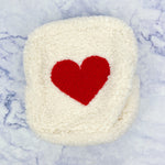 Fuzzy Heart Square Pouch