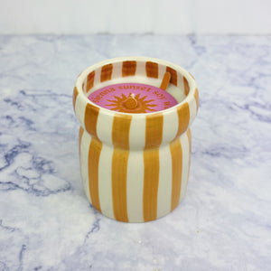 Hand Painted Striped Candle