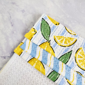 Lemon Waves Recycled Dishcloth Set