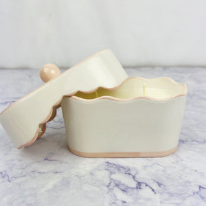 Cherie Porcelain Ceramic Candle with Colored Accents