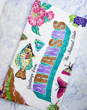 Greetings From Arkansas Tea Towel
