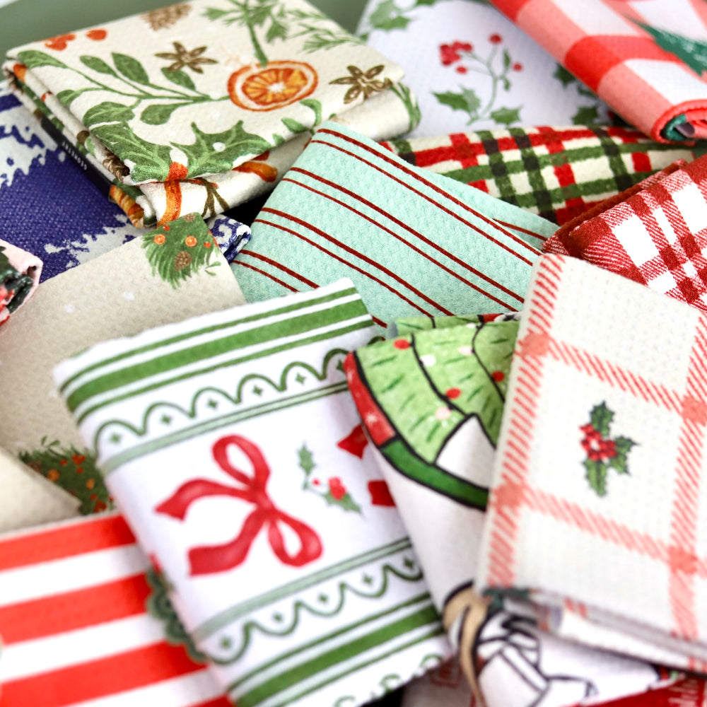 Holiday Recycled Tea Towels