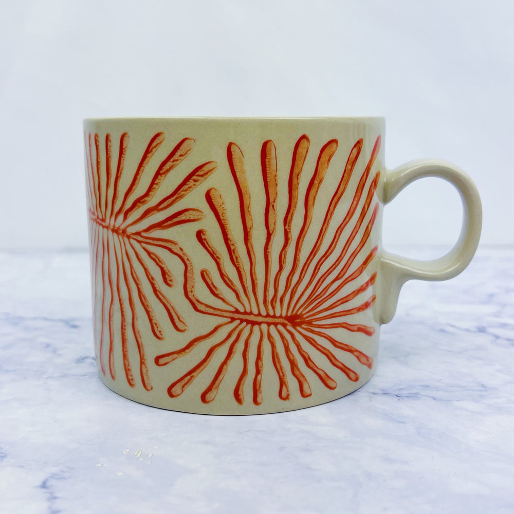 Hand Painted Floral Stoneware Mug