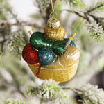 Glass Knitting Basket Ornament