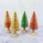 Colorful Bottle Brush Trees with Wood Base