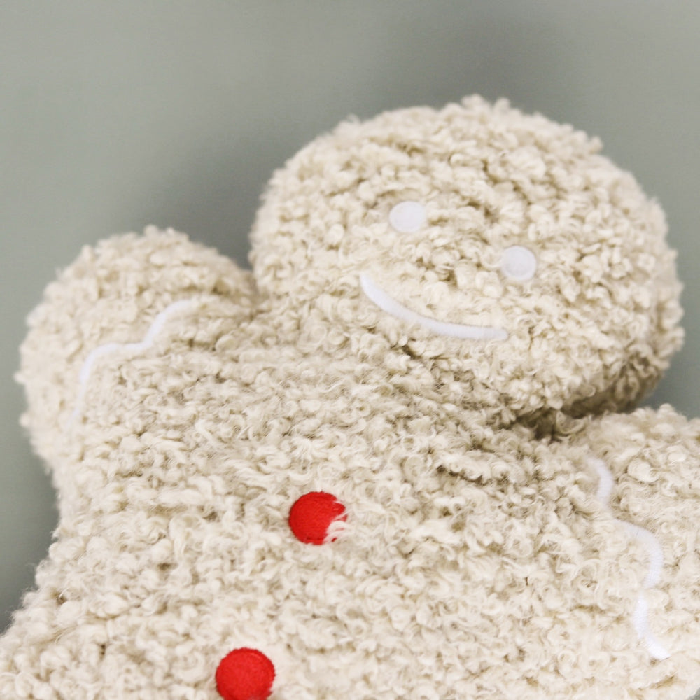 Fuzzy Gingerbread Man Pillow