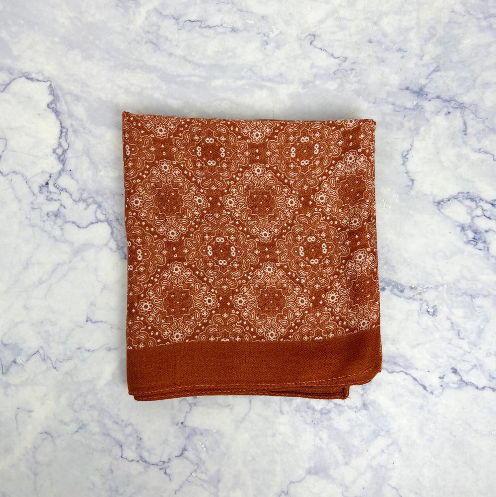 Vintage Print Satin Scarf