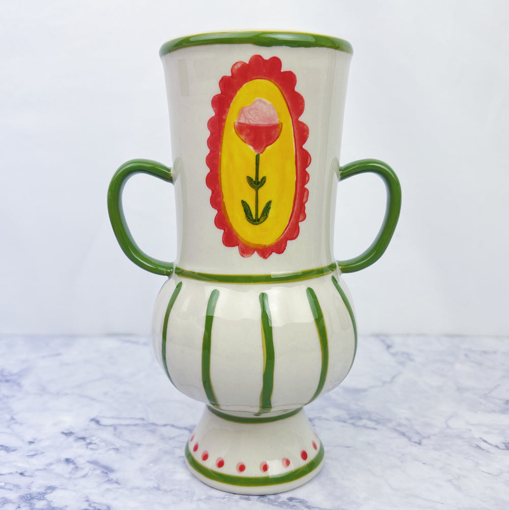 Tall Whimsical Floral Vase